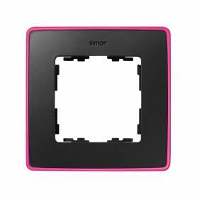 Marco para 1 elemento grafito base rosa fluor Simon 82 Detail Select