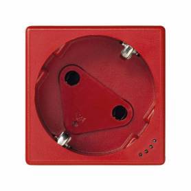 Base de enchufe schuko 16 A 250V~ con obturador de seguridad, indicador luminoso y emb. a tornillo rojo Simon K45