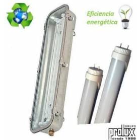 Pantalla Estanca Inox para Tubo Led 1X10W con emergencia ( tubos incluidos) marca Prolux