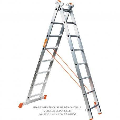 Escaleras de aluminio Modelo BÁSICA DOBLE 7+7 PLABELL